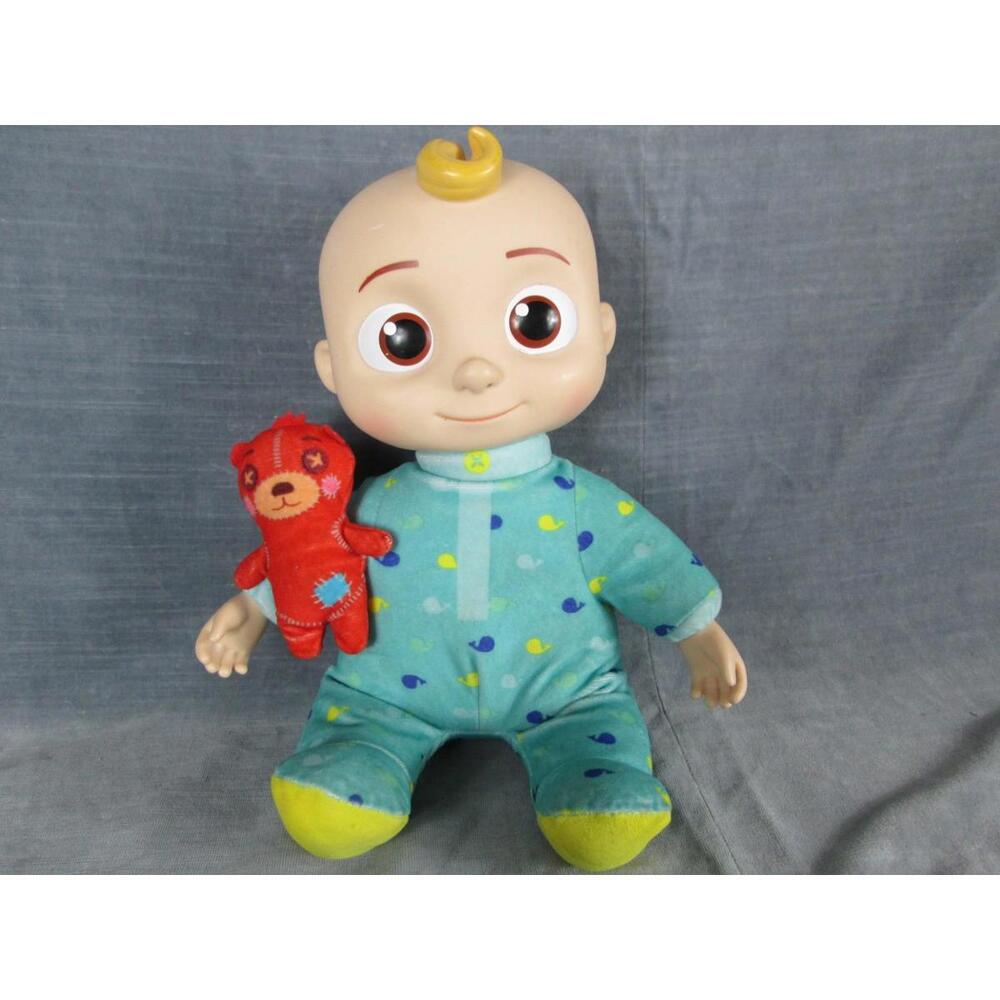 Cocomelon JJ Doll with Teddy Plush 12" Singing Toy Blue Pajamas